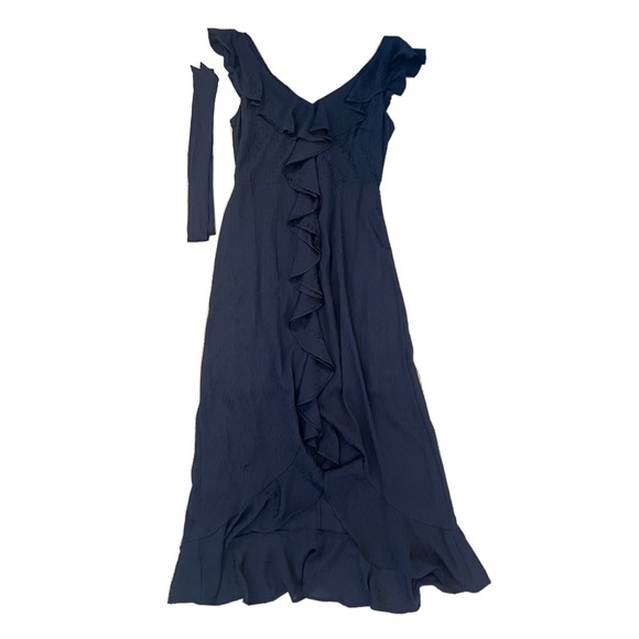 DKNY Navy Ruffle Midi Dress - Picture 3 of 4